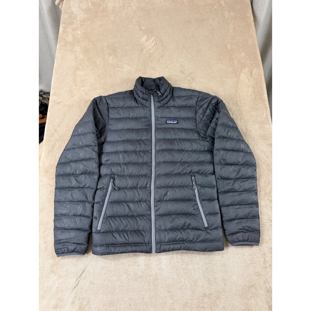 Patagonia‎ Down Sweater Jacket Puffer Men's Size XS  Charcoal Grey Stitch repair